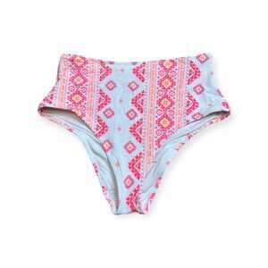 Patterned High-Waist Bikini Bottom